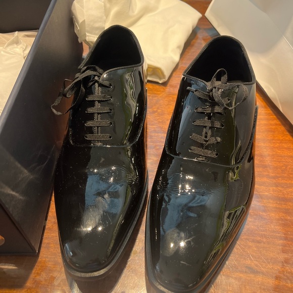 SuitSupply Black Tuxedo Oxford shiny lace up shoe main image 7